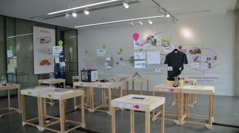 An exhibition of textiles and clothing with alongside research and information.