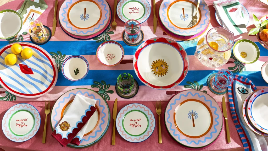 Eleanor Bowmer's Pure Table Top collection laid out on a table